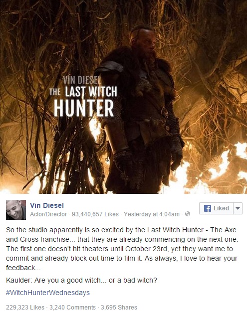 LionsGate Already Orders The Last Witch Hunter Sequel-0618-2