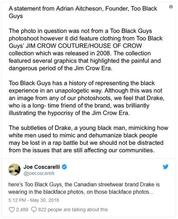 Drake Responds to Pusha T Airing His Blackface photo