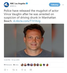 Vince Vaughn Takes Great Mugshot After DUI Arrest