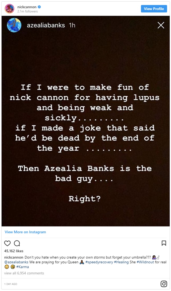 Nick Cannon Responds to Azealia Banks Accusations