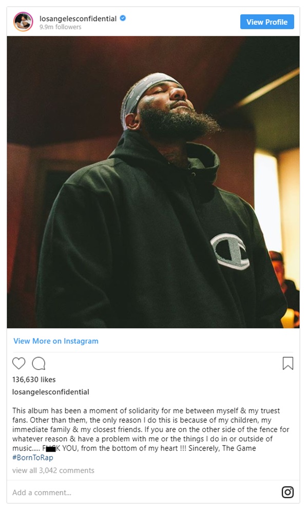 Game Says New Album "Has Been a Moment of Solidarity"