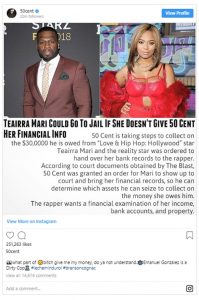 50 Cent To Teairra Mari: "Where's My MONEY B****"