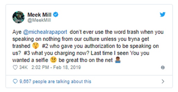 Michael Rapaport Meek Mill Diss Crushed