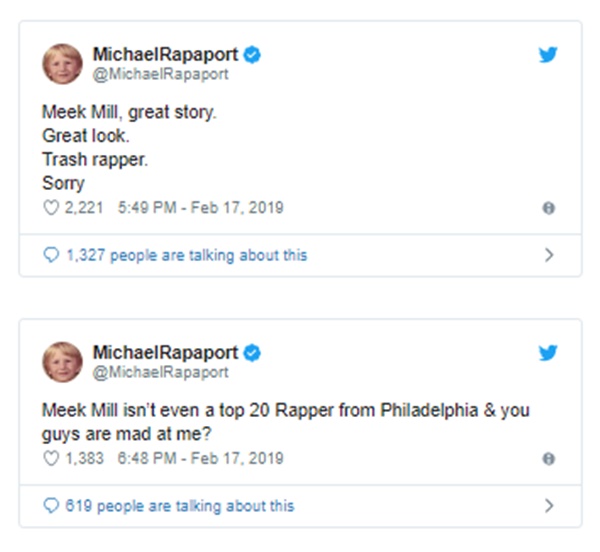 Michael Rapaport Meek Mill Diss Crushed