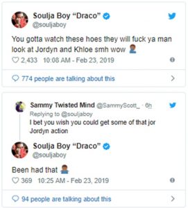 Soulja Boy Claims He "Been Had" Jordyn Woods