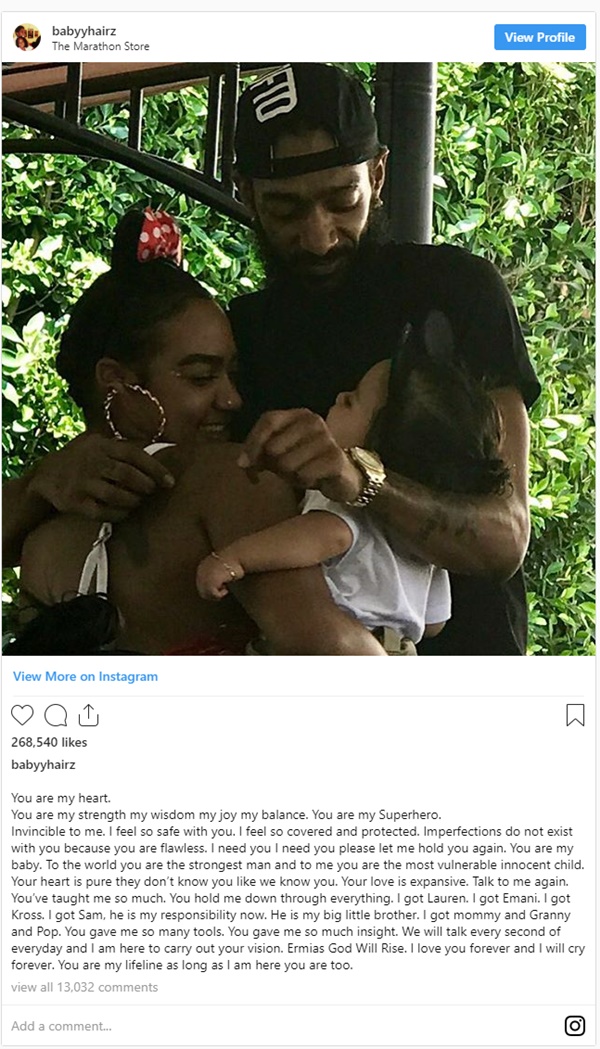 Nipsey Hussle's Sister Seeking Custody of His Oldest Daughter