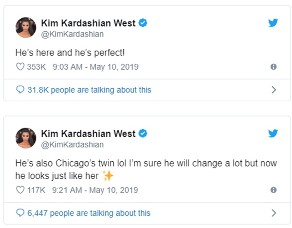 Kim Kardashian + Kanye West Welcome Baby No 4