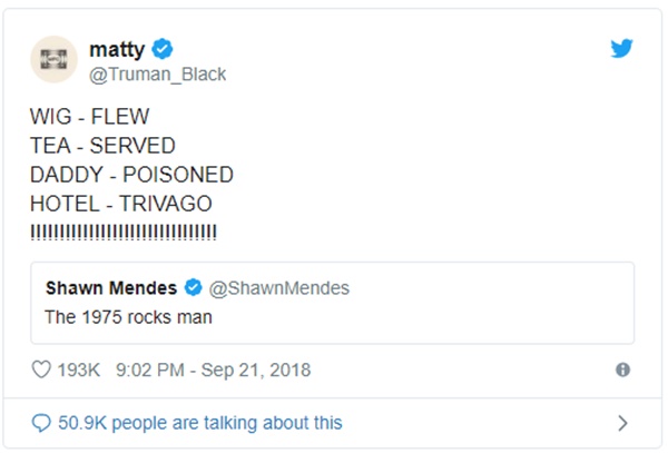 Shawn Mendes Sent His Underwear to The 1975 Lead Singer Matty Healy