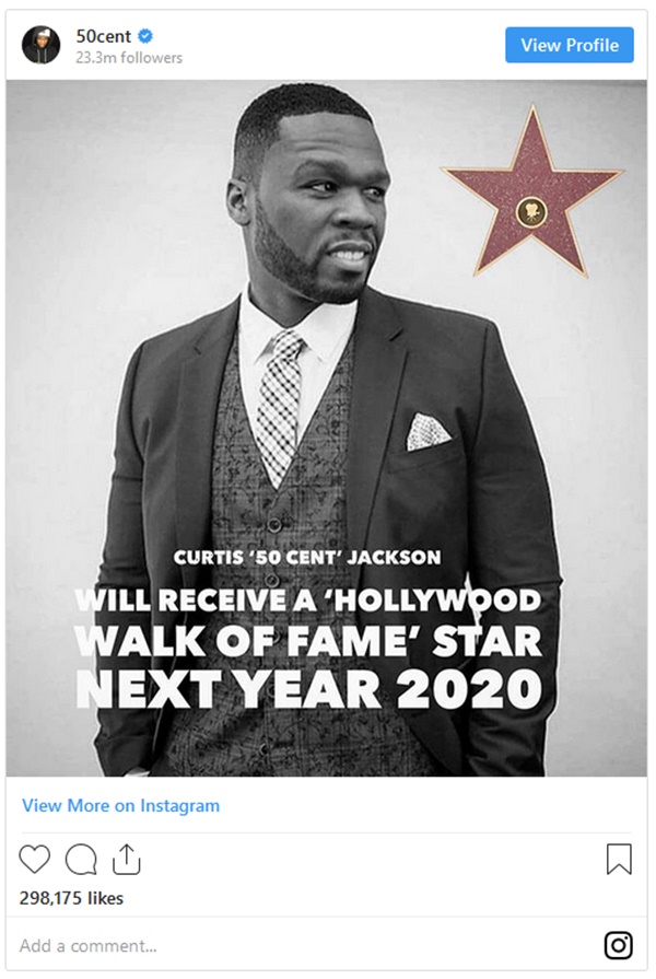 Hollywood Walk of Fame 2020 Class: 50 Cent, Julia Roberts, Mahershala Ali