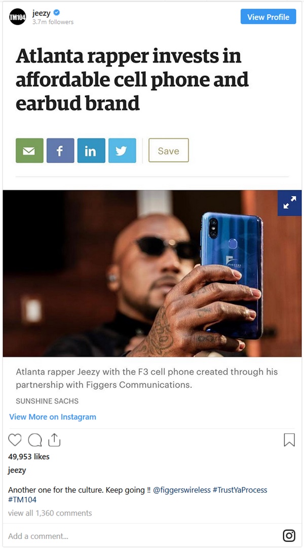 Rapper Jeezy Makes Tech Moves Investing in Cell Phone Company