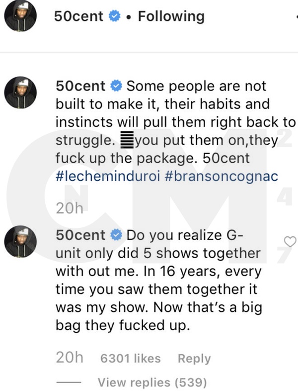 50 Cent Slams G-Unit: "That's A Bag They F'd Up"