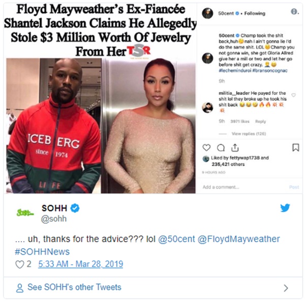 50 Cent FLAMES Floyd Mayweather Jr. Again