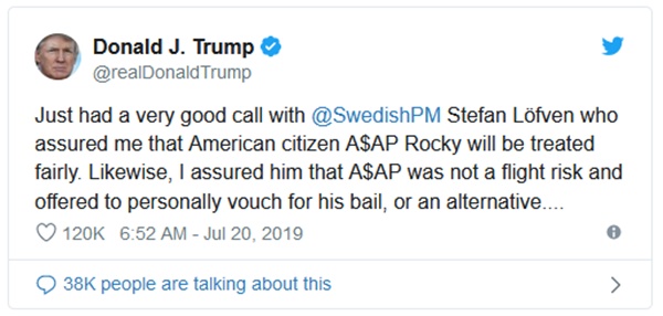 Swedish Prime Minister to Trump: ASAP Rocky Won’t Get Special Treatment