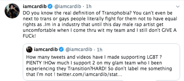 Cardi B Defending Herself From Trolls Over LGBTQ Support