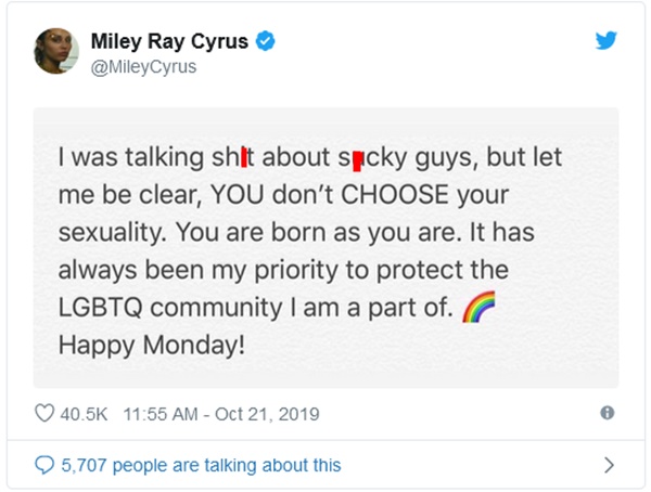 Miley Cyrus Responds To LGBTQ Backlash