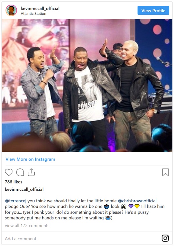 Kevin McCall Wants Chris Brown Fans To Commit Suicide