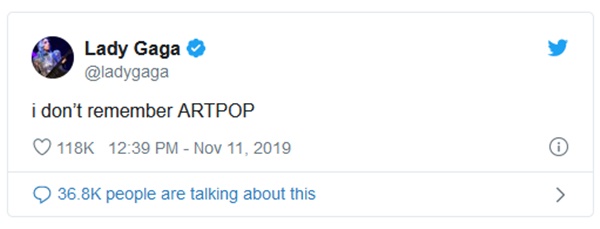 Lady Gaga Doesn't Remember ARTPOP And Her Little Monsters Are PISSED