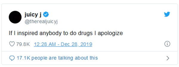Juicy J Apologizes For Inspiring Drug Use