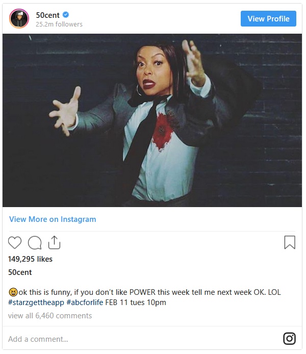 50 Cent Twists The Knife In Taraji P Henson's Back