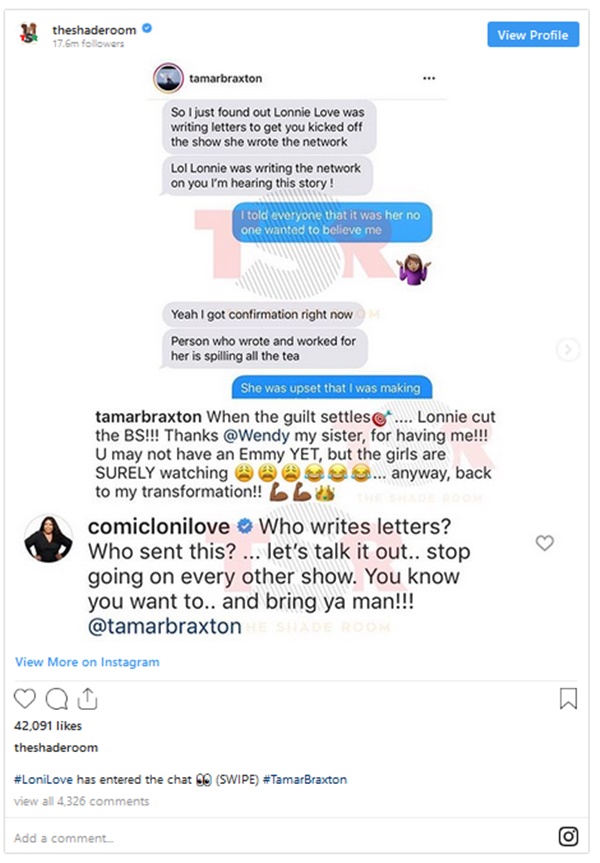 Loni Love CALLED OUT; She Allegedly Got Tamar Braxton Fired