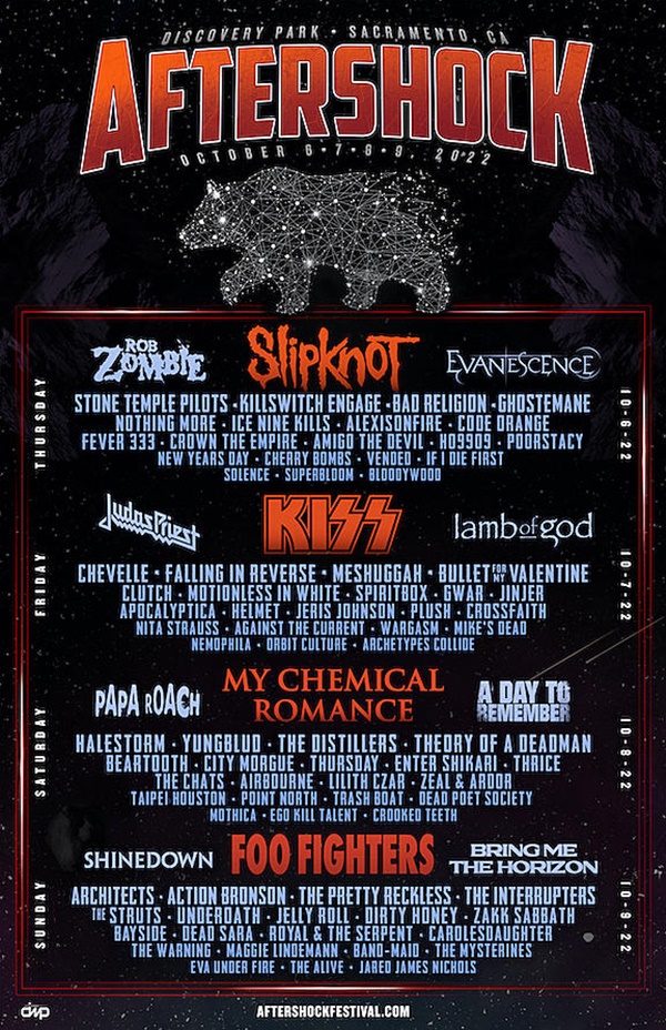 Aftershock 2022 Lineup: My Chemical Romance + Slipknot + Kiss + Judas Priest