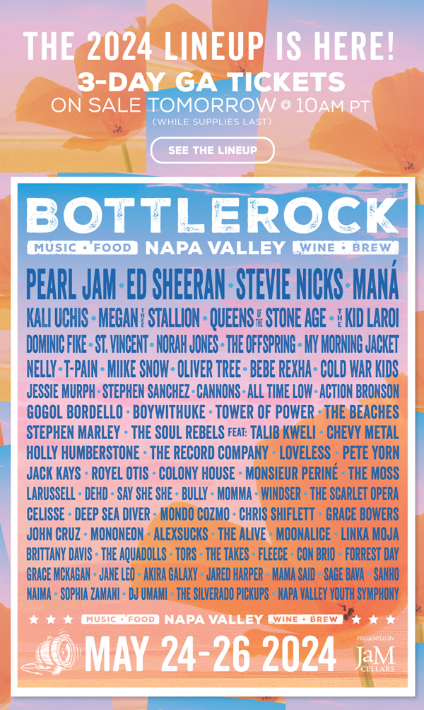 BottleRock 2024 Pearl Jam Ed Sheeran Stevie Nicks and Maná