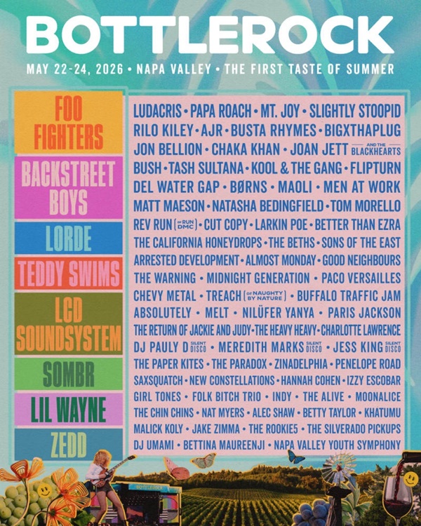 BottleRock 2026 Lineup Foo Fighters Backstreet Boys Lorde Sombr