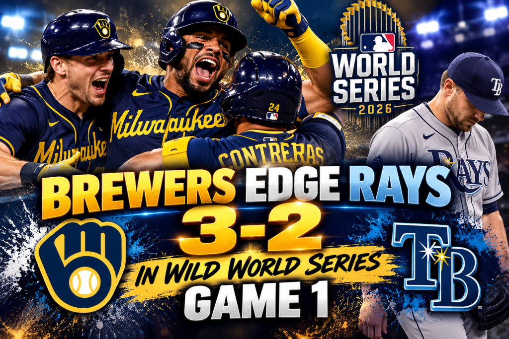 Brewers Edge Rays 3-2 in Wild World Series Game 1