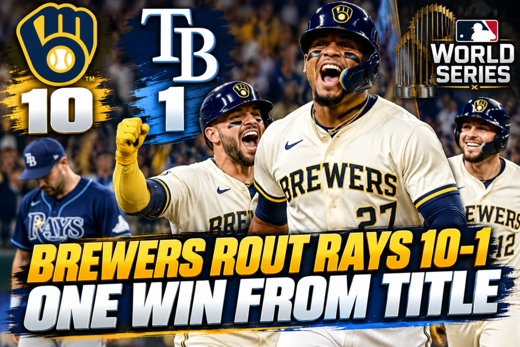 Brewers Rout Rays 10-1, One Win From Title