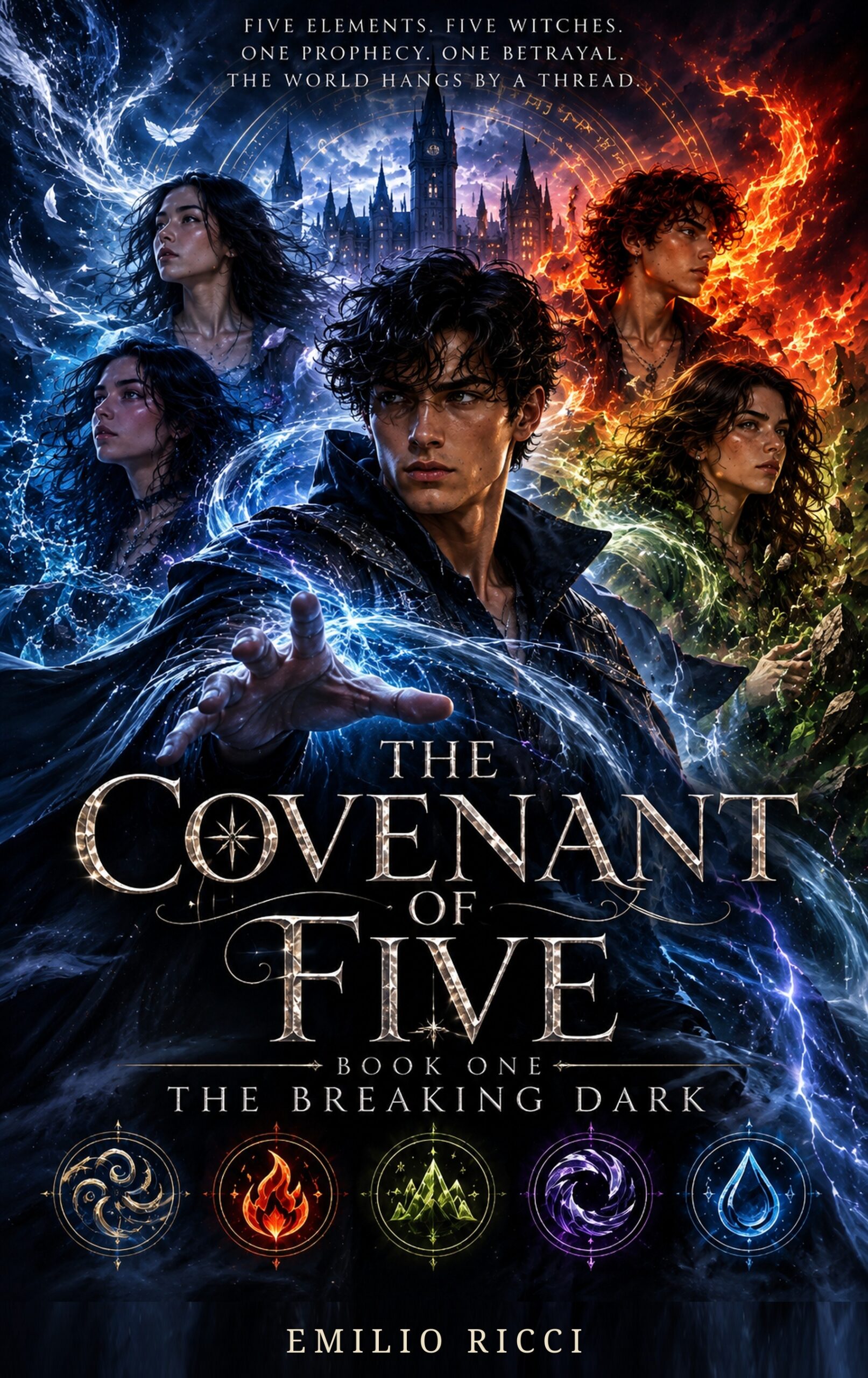 The Covenant of Five — Book One: The Breaking Dark book cover by Emilio Ricci