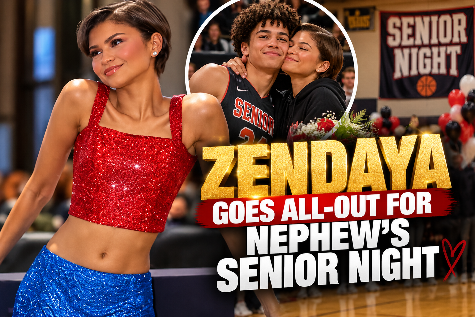 Zendaya Goes All-Out for Nephew's Senior Night