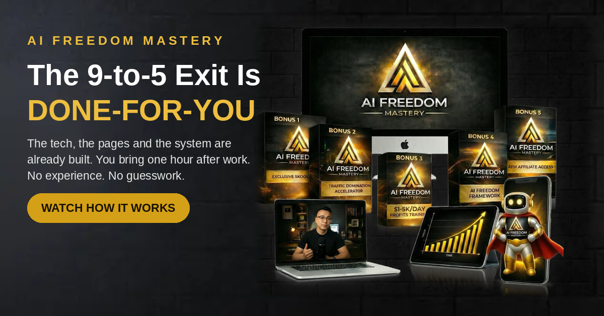 AI Freedom Mastery — The 9-to-5 Exit Is Done-For-You