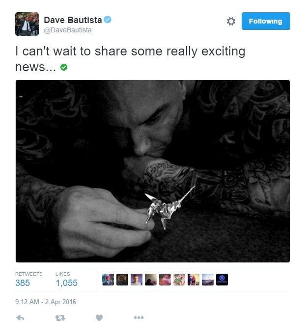 Dave Bautista Readies To Destroy In Blade Runner 2