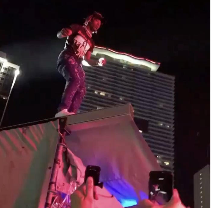 Lil Uzi Vert Does Evel Knievel Two-story Stage Dive