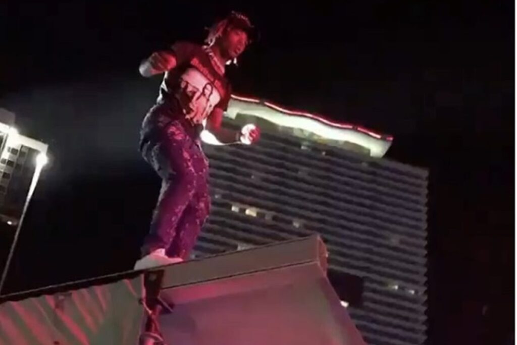 Lil Uzi Vert Does Evel Knievel Two-story Stage Dive