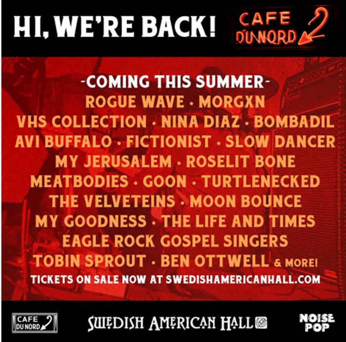Don't Miss The Return of Café du Nord June 1