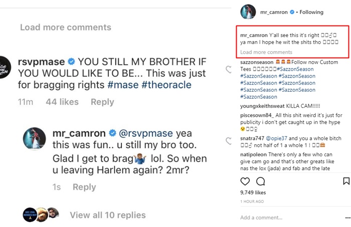 Cam'Ron Bodies Mase with "Dinner Time" Diss Track