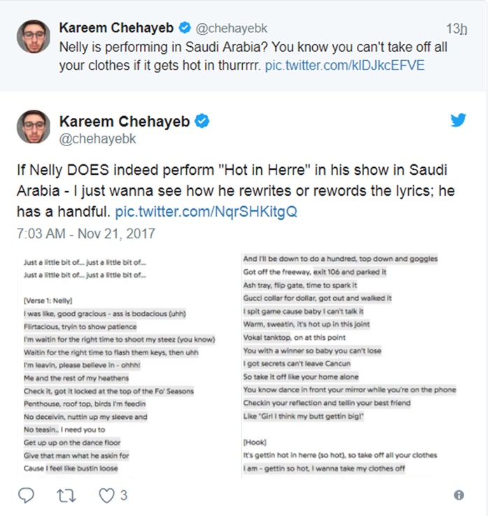 Nelly Performing At Men Only Show In Saudi Arabia?