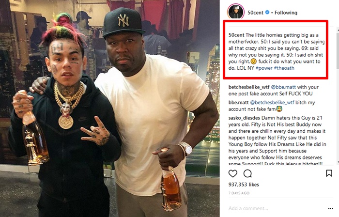 50 Cent Uses 6ix9ine To Get at Game
