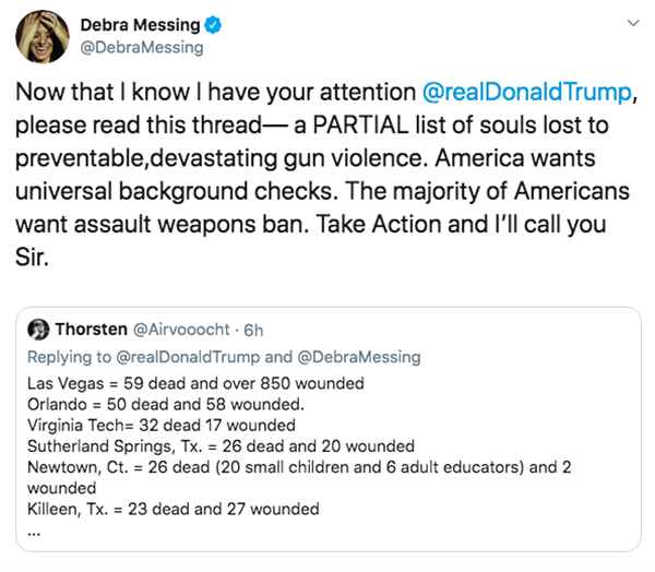 Debra Messing + Donald Trump Feuding On Social Media