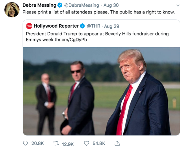 Debra Messing + Donald Trump Feuding On Social Media