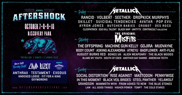 Aftershock 2021: The Misfits Headline Saturday Night