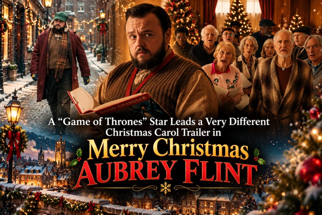 A "Game of Thrones" Star Leads a Very Different Christmas Carol Trailer in "Merry Christmas Aubrey Flint"